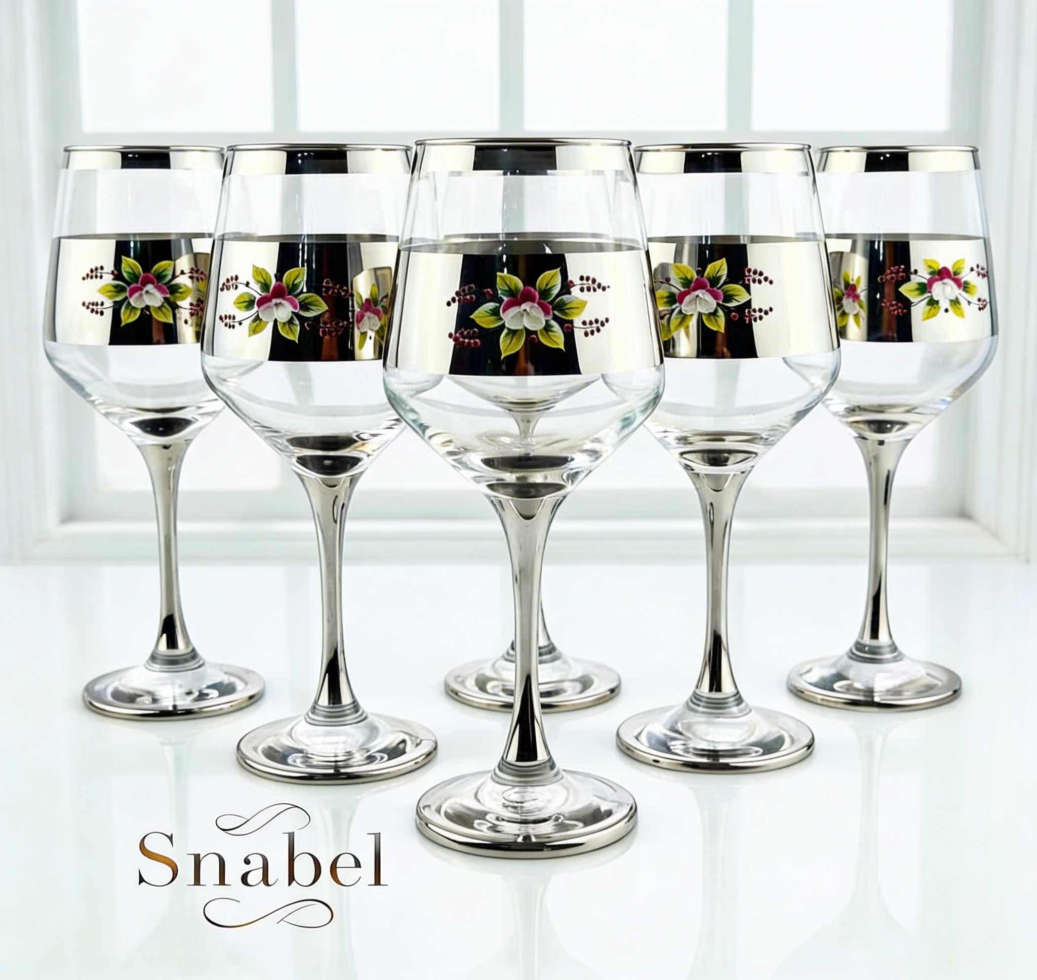 كؤوس زجاج سنابل مزخرفة